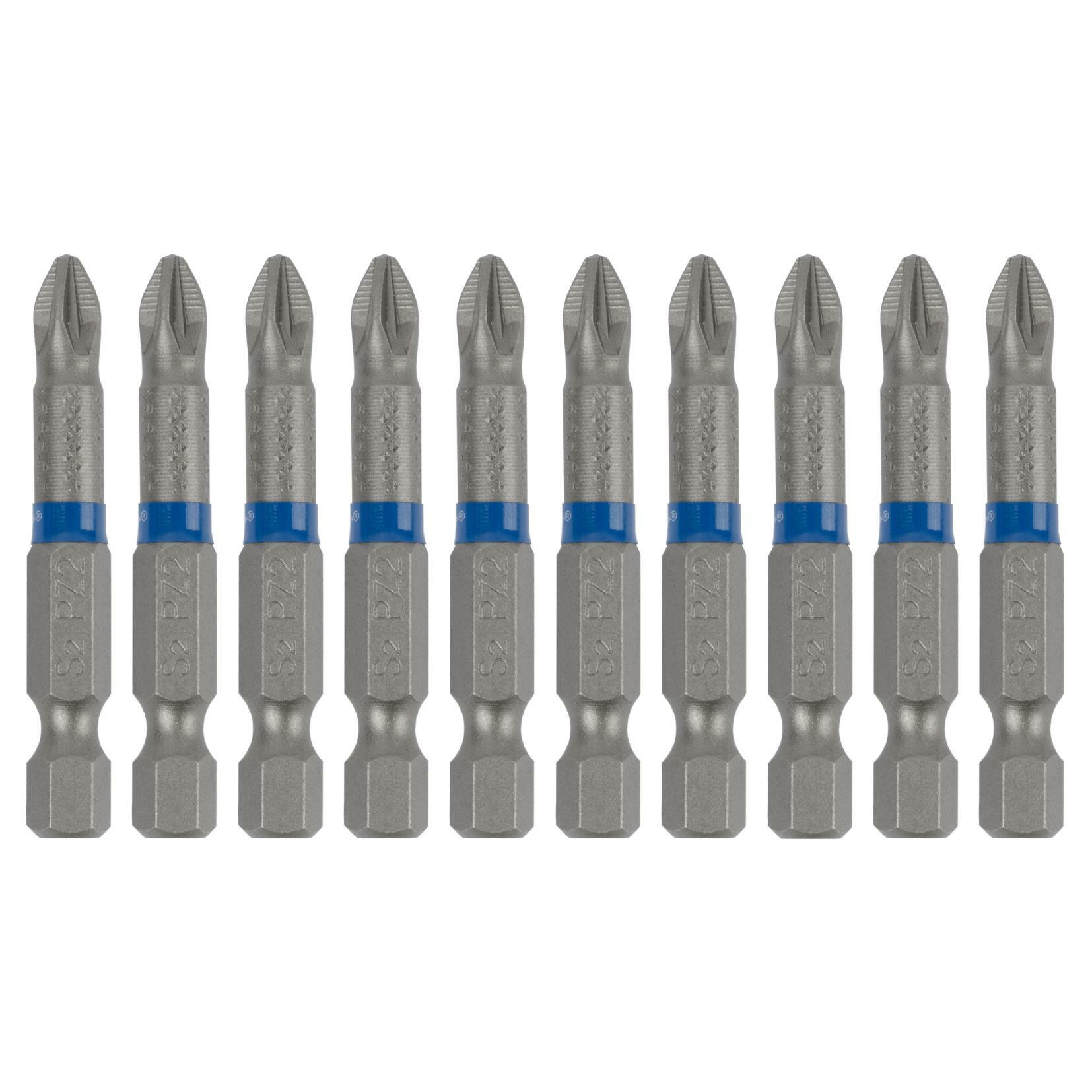 10 pieces – Steel bit set PZ2, 50 mm, Cutop Profi