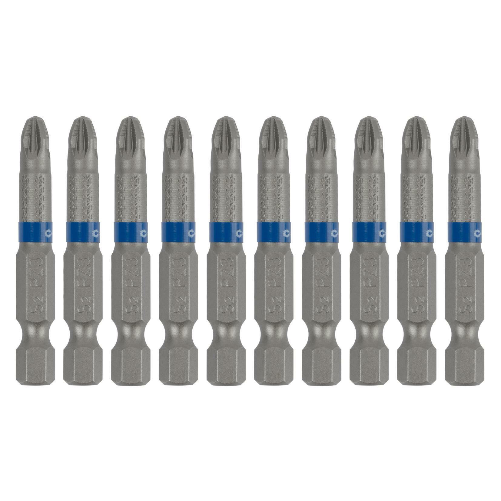 10 pieces – Steel bit set PZ3, 50 mm, Cutop Profi